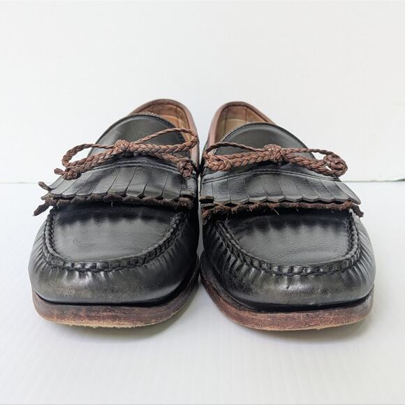 Allen Edmonds Black and Brown Two-tone Leather Loafers 10.5 Men's - Picture 5 of 11